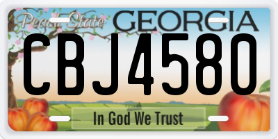 GA license plate CBJ4580
