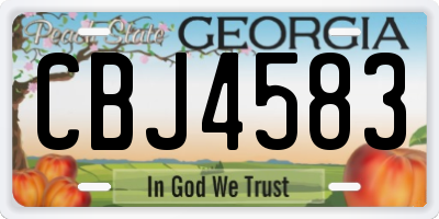 GA license plate CBJ4583