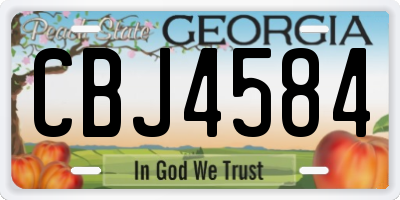 GA license plate CBJ4584