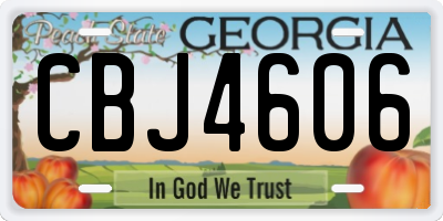 GA license plate CBJ4606