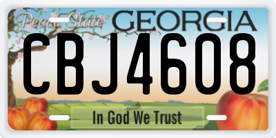 GA license plate CBJ4608