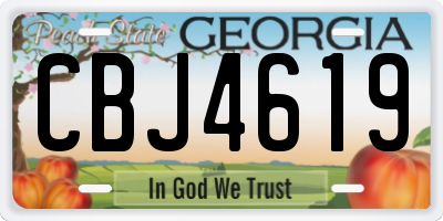 GA license plate CBJ4619