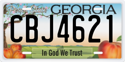 GA license plate CBJ4621