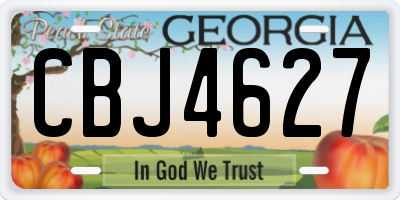 GA license plate CBJ4627