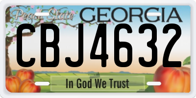 GA license plate CBJ4632