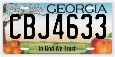 GA license plate CBJ4633