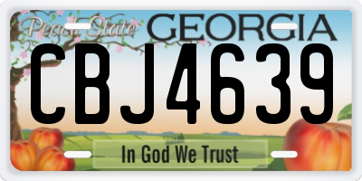 GA license plate CBJ4639