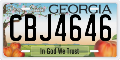 GA license plate CBJ4646