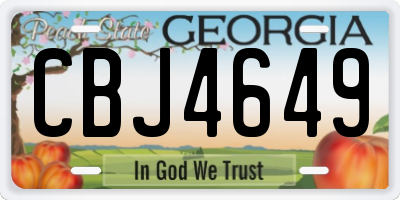 GA license plate CBJ4649