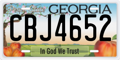 GA license plate CBJ4652