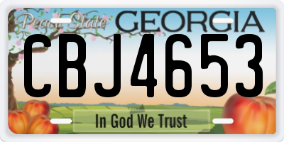 GA license plate CBJ4653