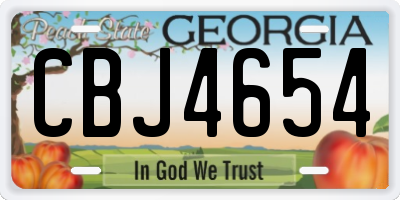 GA license plate CBJ4654