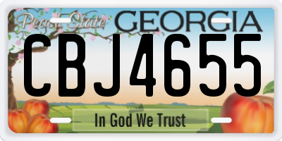 GA license plate CBJ4655