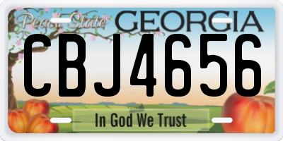 GA license plate CBJ4656