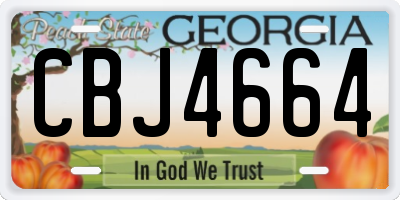 GA license plate CBJ4664