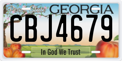 GA license plate CBJ4679