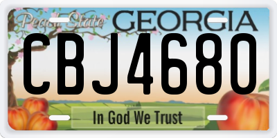 GA license plate CBJ4680