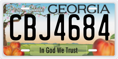 GA license plate CBJ4684