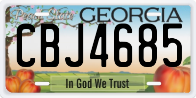 GA license plate CBJ4685