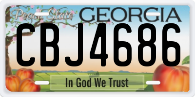 GA license plate CBJ4686