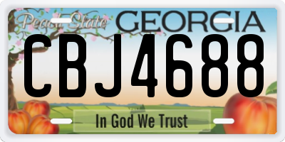 GA license plate CBJ4688