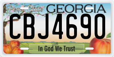 GA license plate CBJ4690