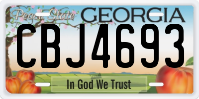 GA license plate CBJ4693