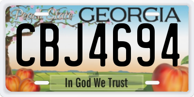 GA license plate CBJ4694