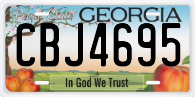 GA license plate CBJ4695