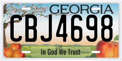 GA license plate CBJ4698