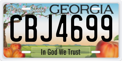 GA license plate CBJ4699