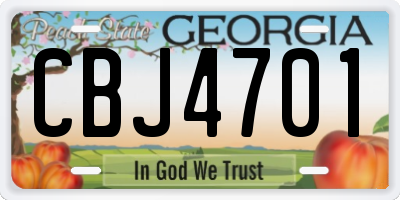 GA license plate CBJ4701