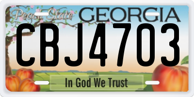 GA license plate CBJ4703