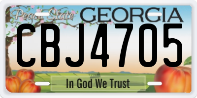 GA license plate CBJ4705