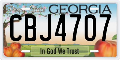GA license plate CBJ4707