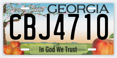 GA license plate CBJ4710