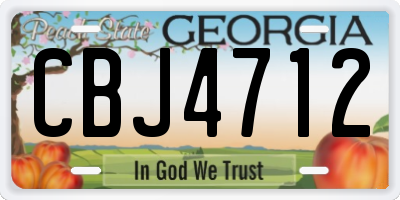 GA license plate CBJ4712