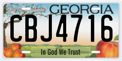 GA license plate CBJ4716