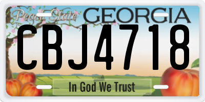 GA license plate CBJ4718