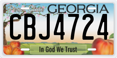 GA license plate CBJ4724