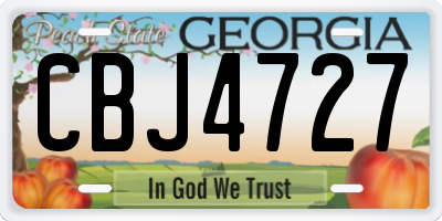 GA license plate CBJ4727