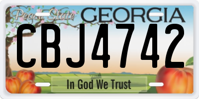 GA license plate CBJ4742