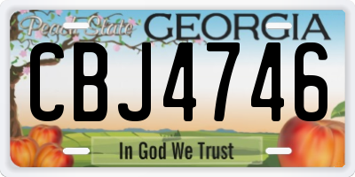 GA license plate CBJ4746