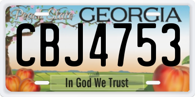 GA license plate CBJ4753