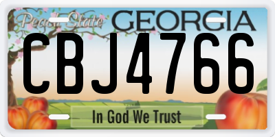 GA license plate CBJ4766