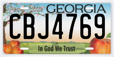 GA license plate CBJ4769