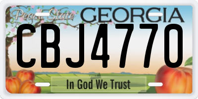 GA license plate CBJ4770