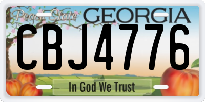 GA license plate CBJ4776