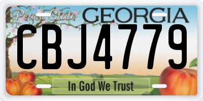 GA license plate CBJ4779