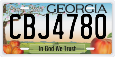 GA license plate CBJ4780
